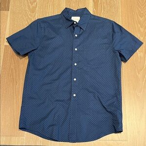 American Eagle Outfitters Dark Blue Polka Dot Shirt